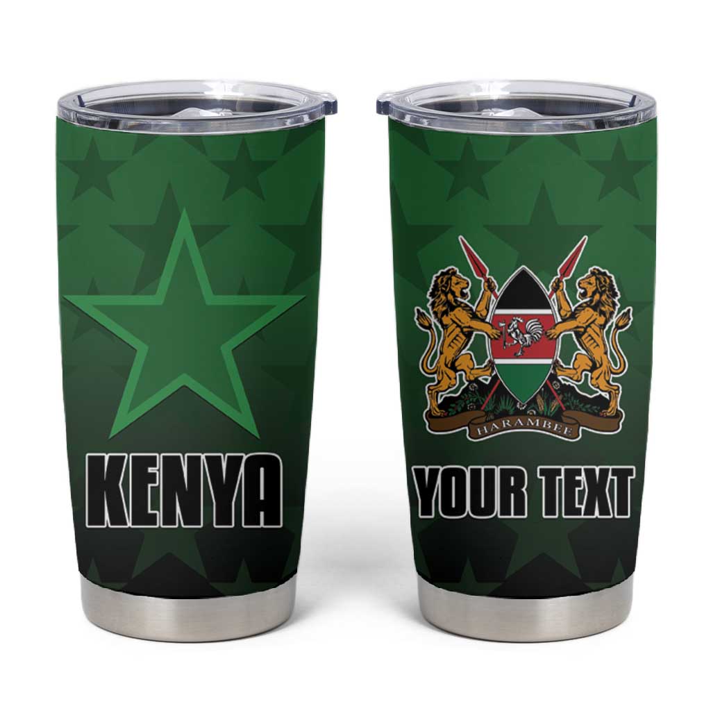 Custom Kenya Football Tumbler Cup Harambee Harambee Stars - Green Jersey - African Pride