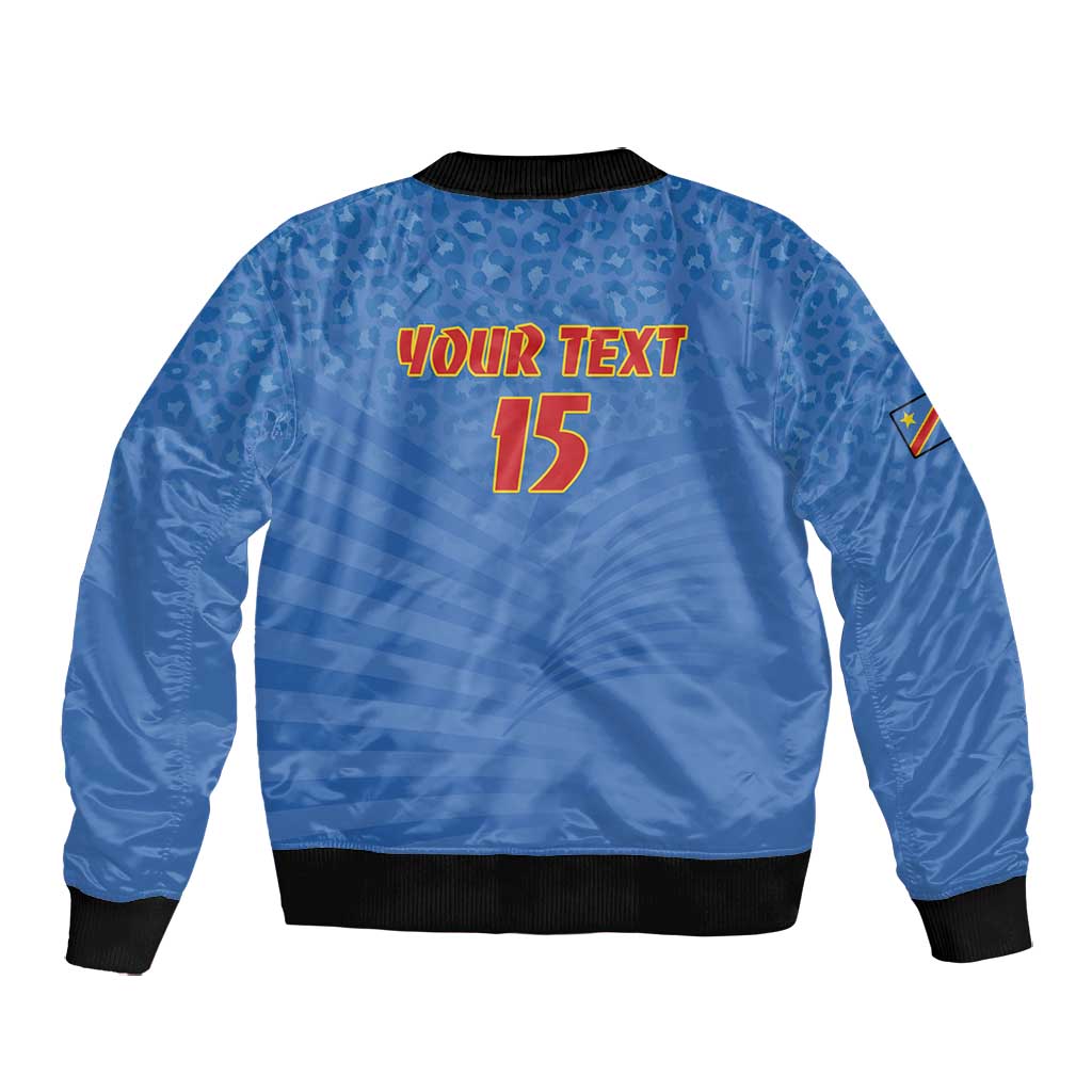 Custom DR Congo Football Bomber Jacket Allez Les Léopards - African Pride