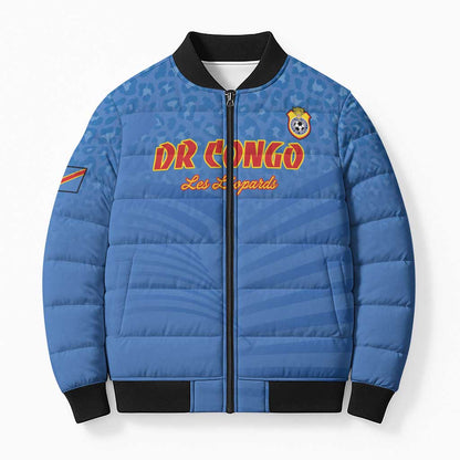 Custom DR Congo Football Bomber Puffer Jacket Come On Les Léopards