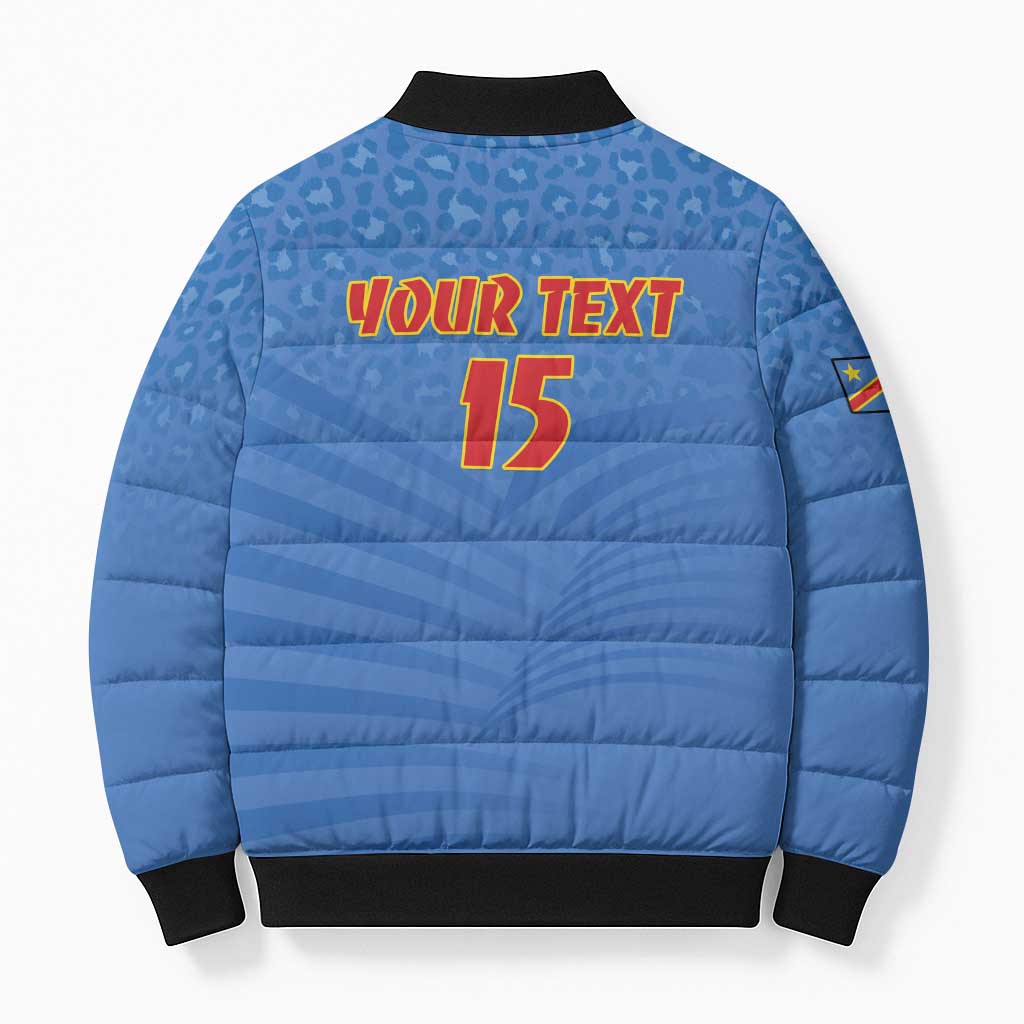 Custom DR Congo Football Bomber Puffer Jacket Come On Les Léopards