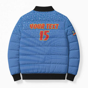 Custom DR Congo Football Bomber Puffer Jacket Come On Les Léopards