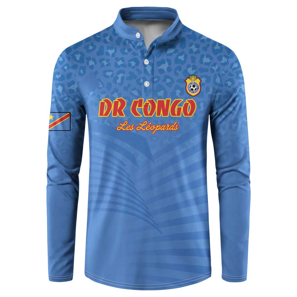 Custom DR Congo Football Button Sweatshirt Come On Les Léopards