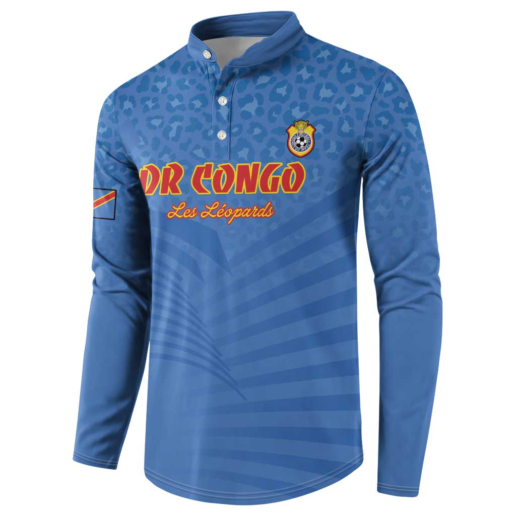 Custom DR Congo Football Button Sweatshirt Come On Les Léopards