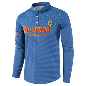 Custom DR Congo Football Button Sweatshirt Come On Les Léopards