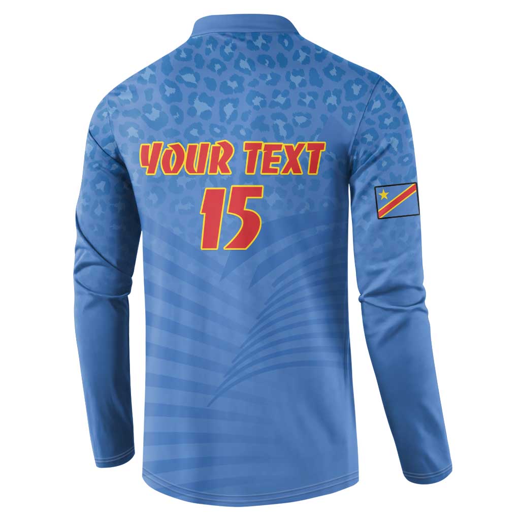 Custom DR Congo Football Button Sweatshirt Come On Les Léopards