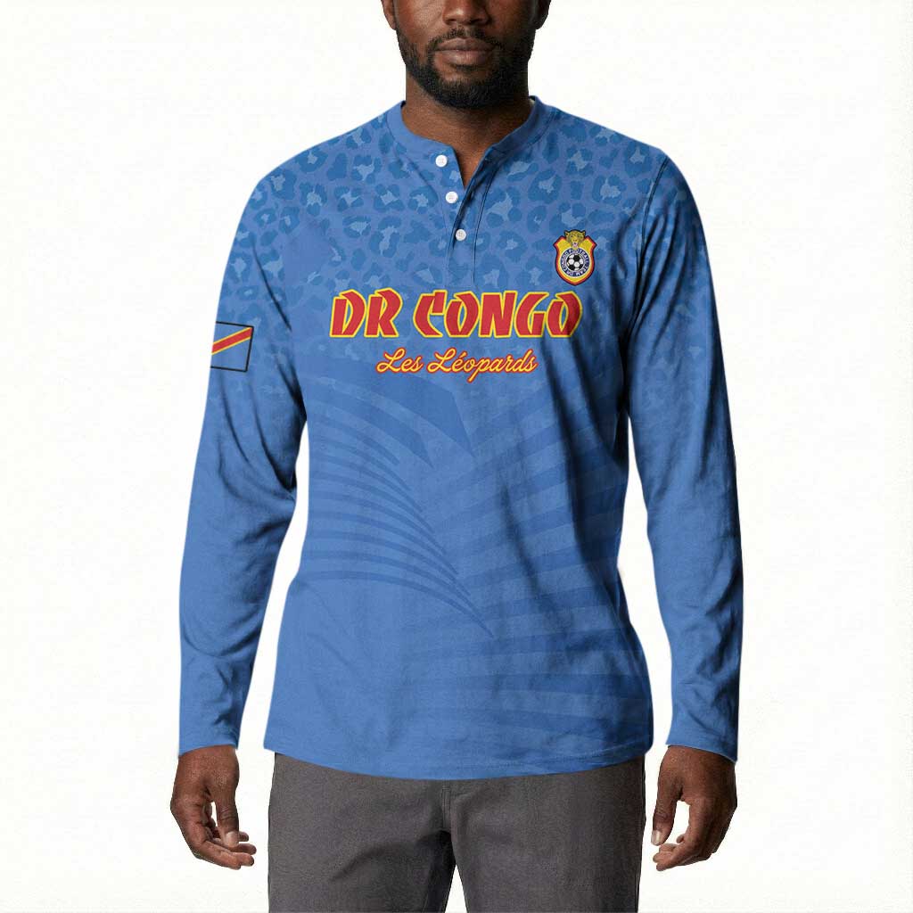 Custom DR Congo Football Button Sweatshirt Come On Les Léopards