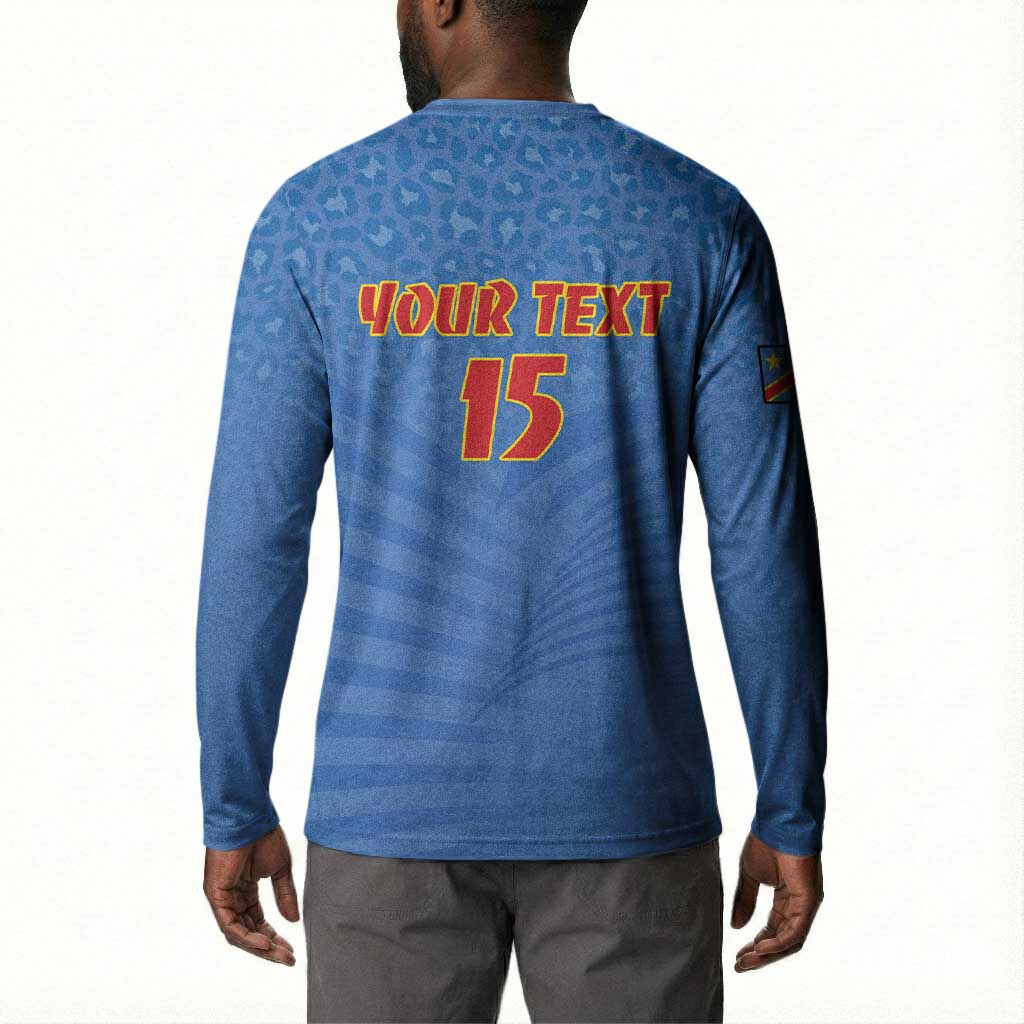Custom DR Congo Football Button Sweatshirt Come On Les Léopards
