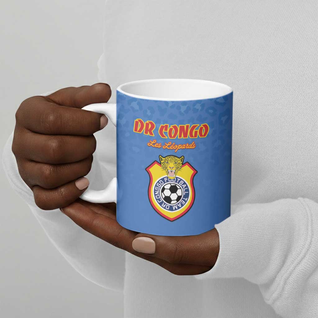 Custom DR Congo Football Ceramic Mug Come On Les Léopards