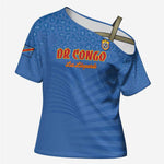Custom DR Congo Football Cross Shoulder Shirt Come On Les Léopards