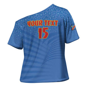 Custom DR Congo Football Cross Shoulder Shirt Come On Les Léopards