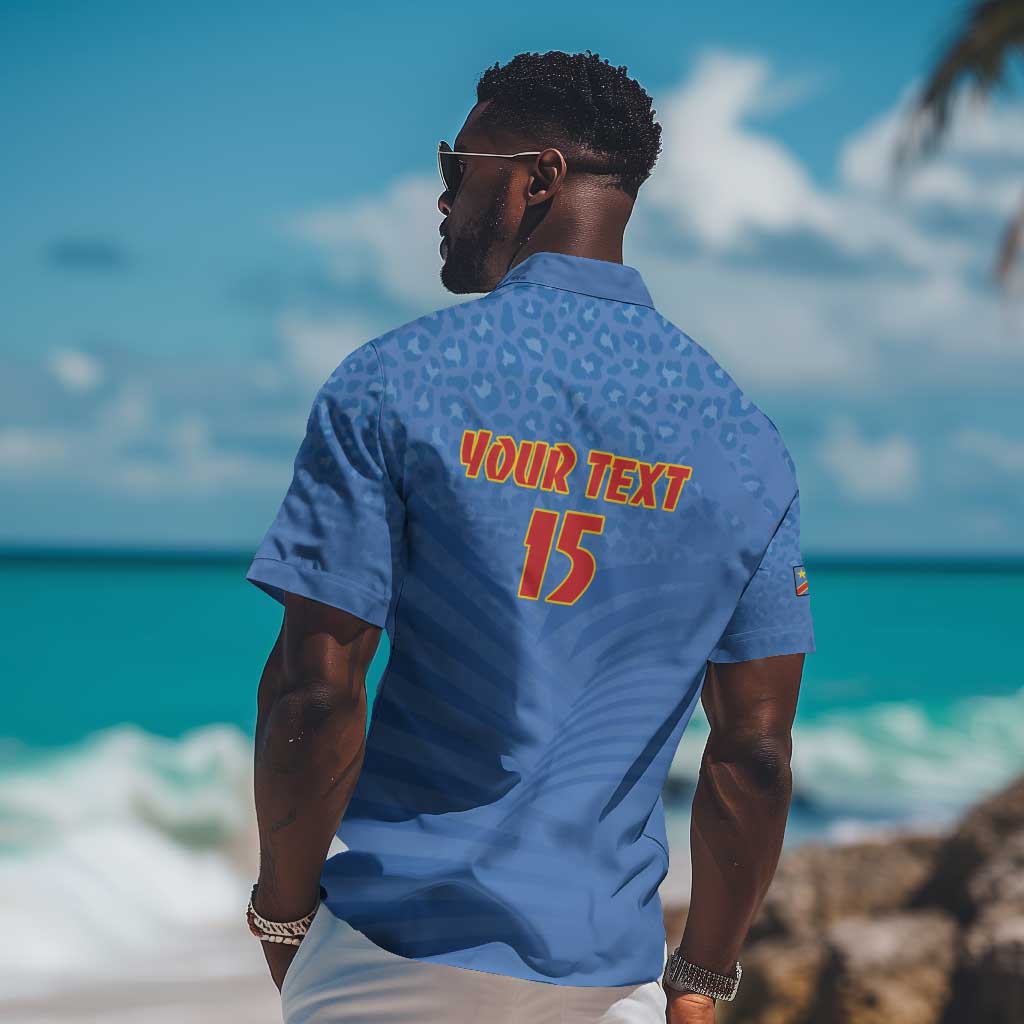 Custom DR Congo Football Hawaiian Shirt Allez Les Léopards - African Pride