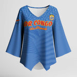 Custom DR Congo Football Kimono Sleeve Blouse Come On Les Léopards