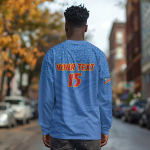 Custom DR Congo Football Long Sleeve Shirt Allez Les Léopards - African Pride
