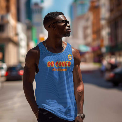 Custom DR Congo Football Men Tank Top Allez Les Léopards - African Pride