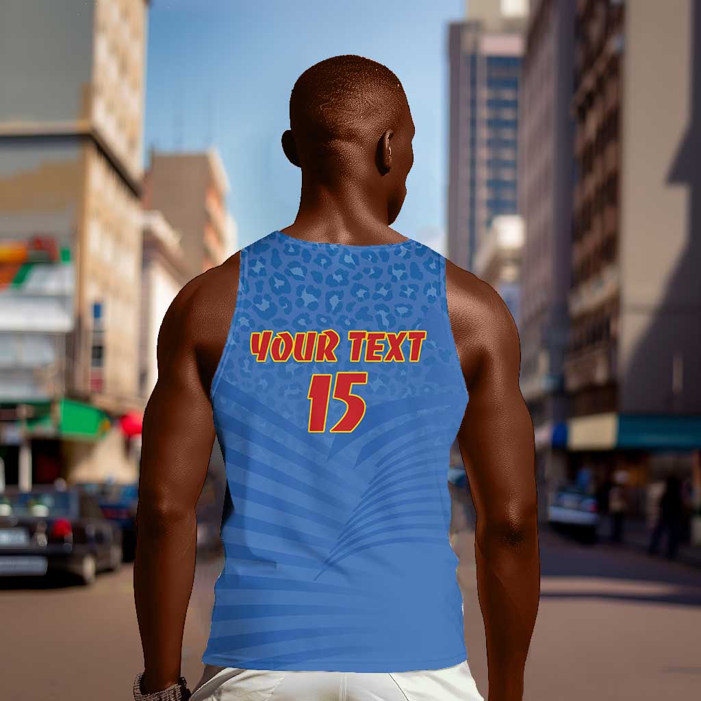 Custom DR Congo Football Men Tank Top Allez Les Léopards - African Pride