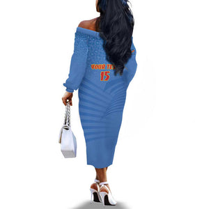 Custom DR Congo Football Off The Shoulder Long Sleeve Dress Allez Les Léopards - African Pride