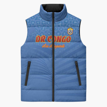 Custom DR Congo Football Sleeveless Puffer Jacket Come On Les Léopards