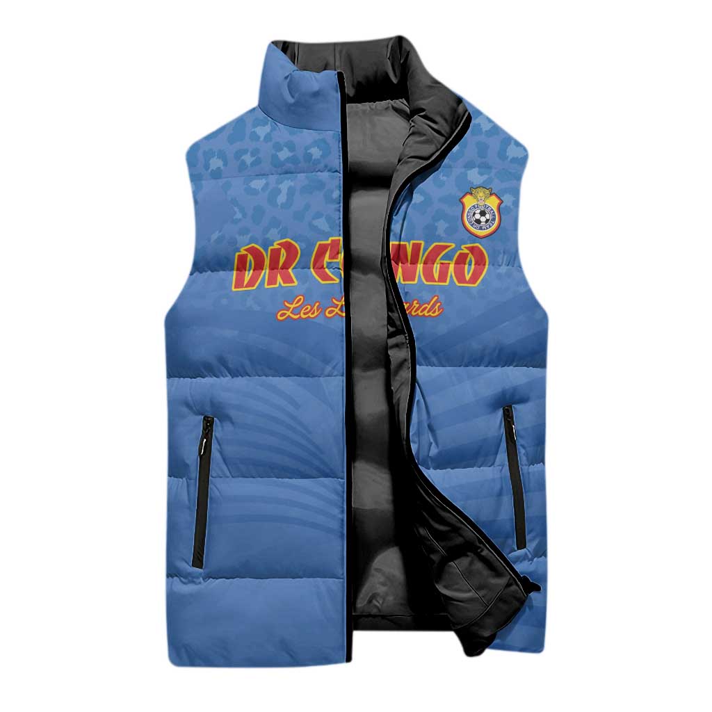 Custom DR Congo Football Sleeveless Puffer Jacket Come On Les Léopards