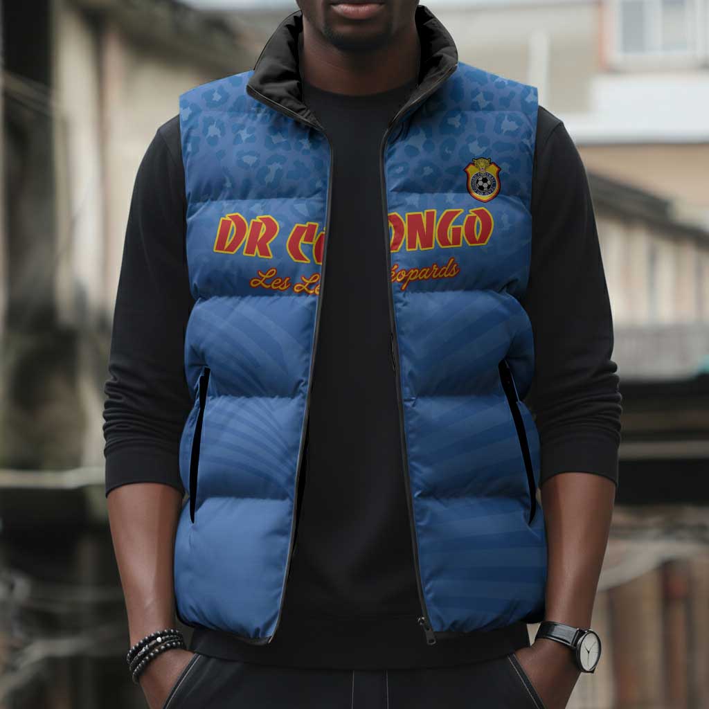 Custom DR Congo Football Sleeveless Puffer Jacket Come On Les Léopards