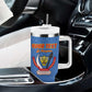 Custom DR Congo Football Tumbler With Handle Allez Les Léopards - African Pride