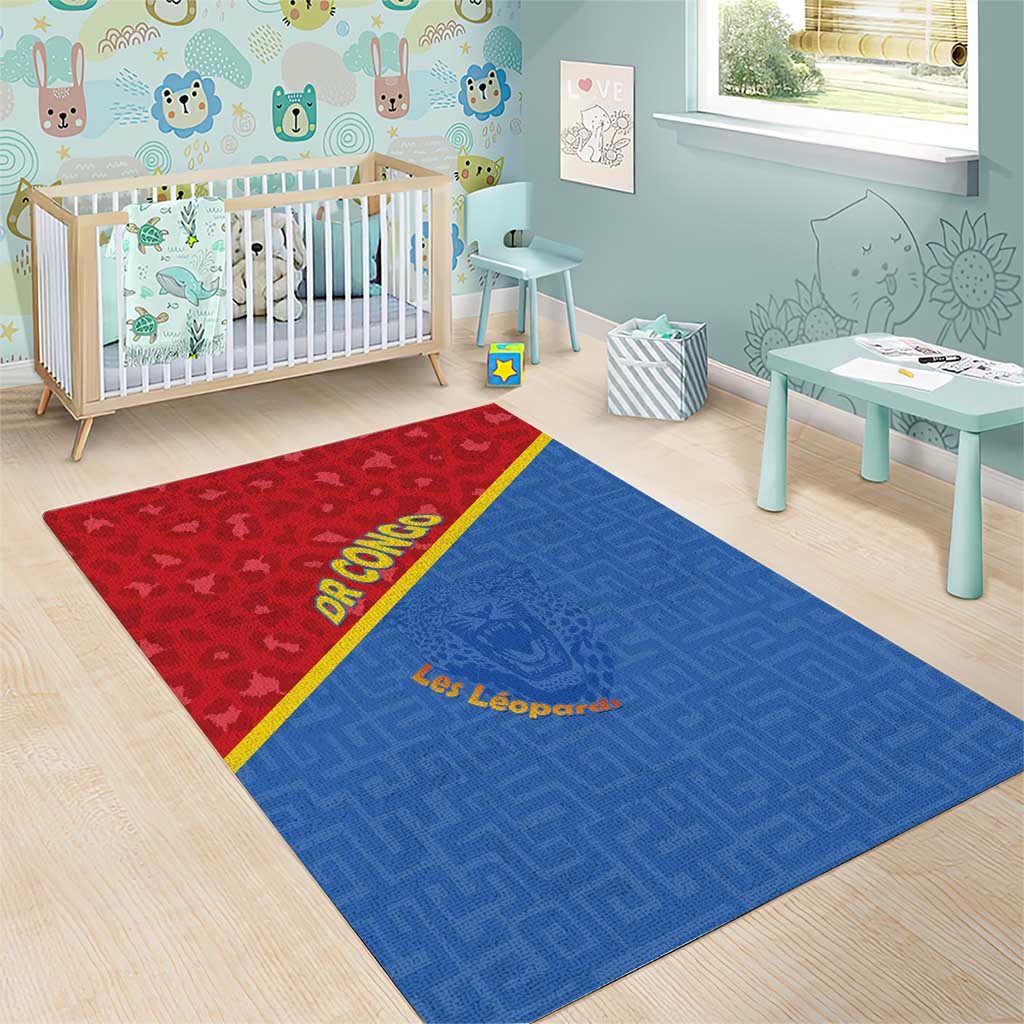 DR Congo Football Area Rug Go Champions - African Pride
