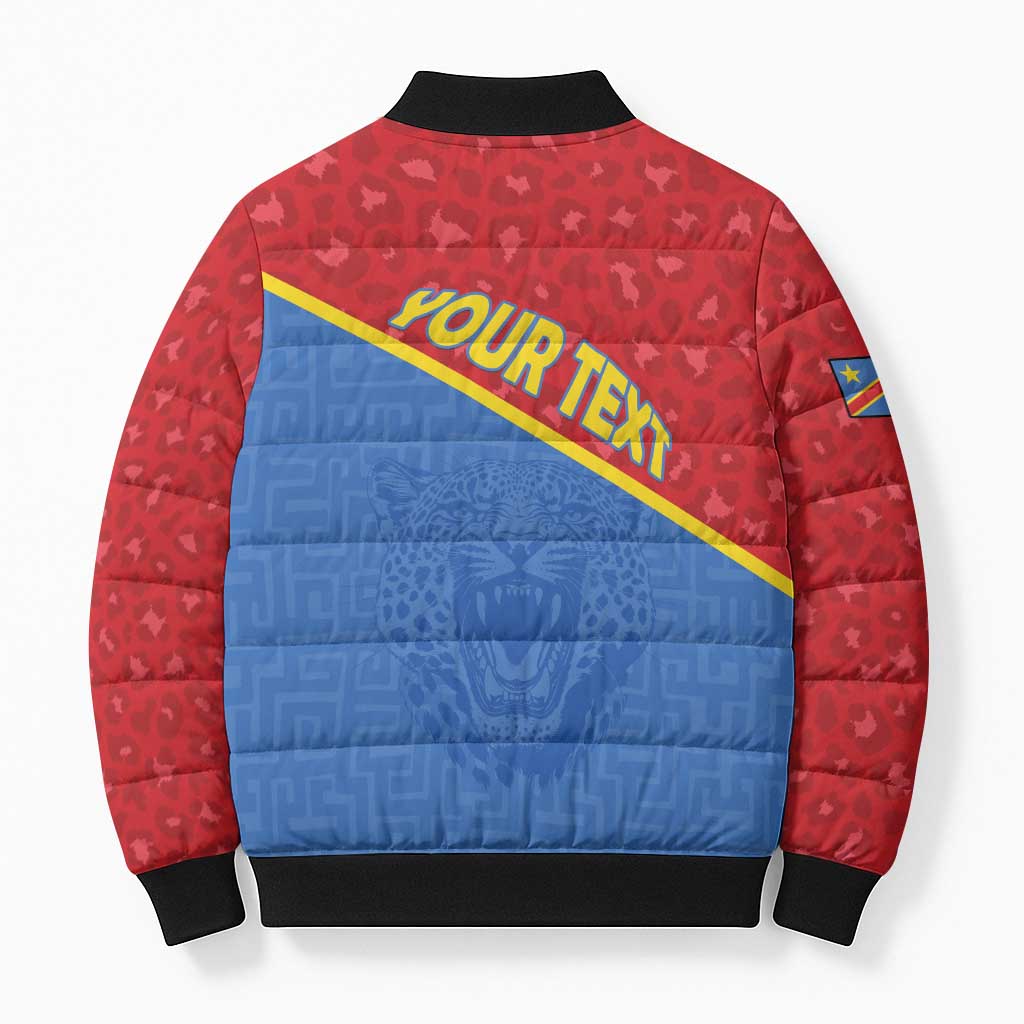 Custom DR Congo Football Bomber Puffer Jacket Allez Les Léopards