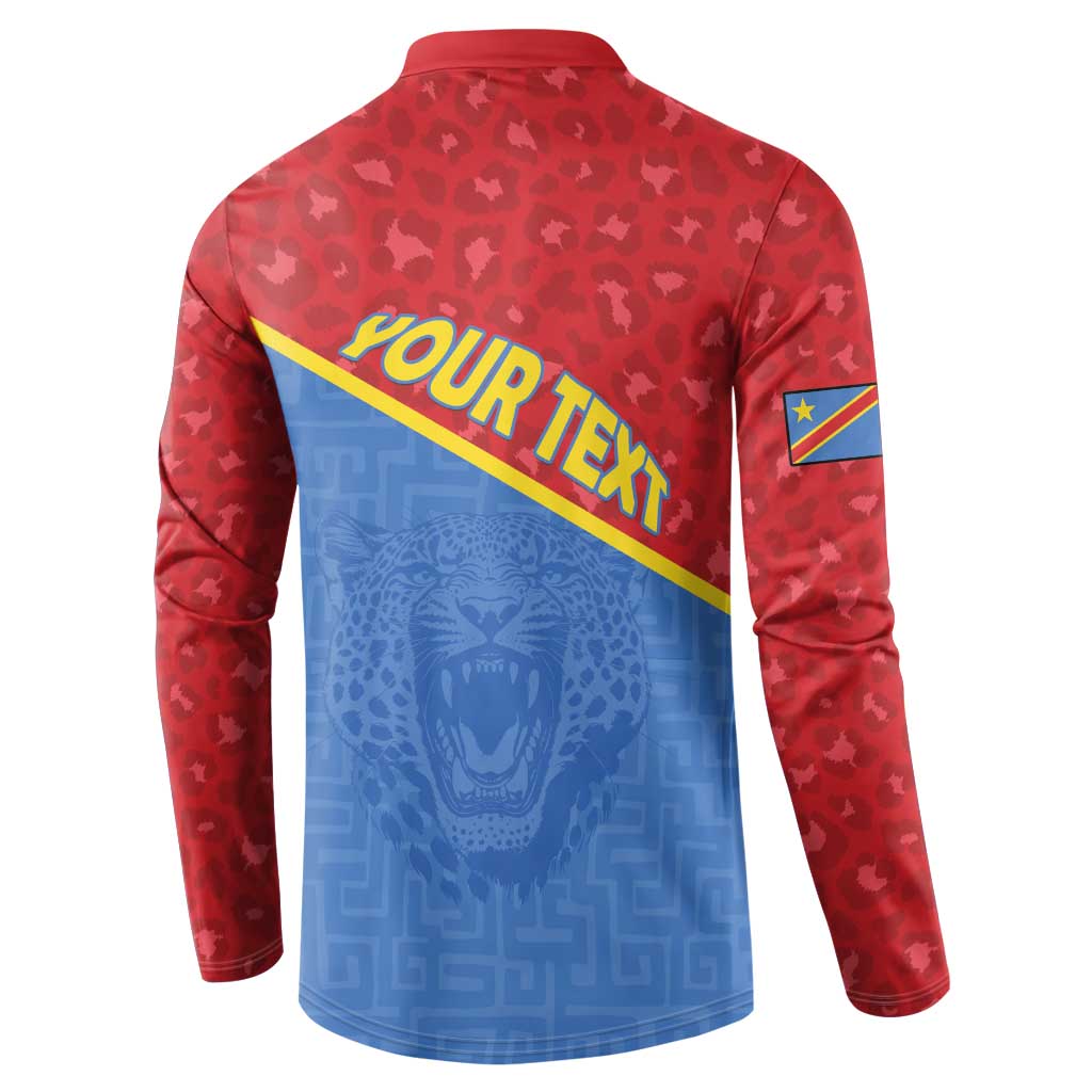 Custom DR Congo Football Button Sweatshirt Allez Les Léopards