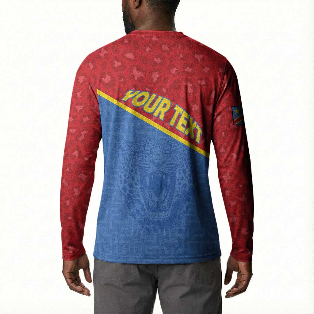 Custom DR Congo Football Button Sweatshirt Allez Les Léopards