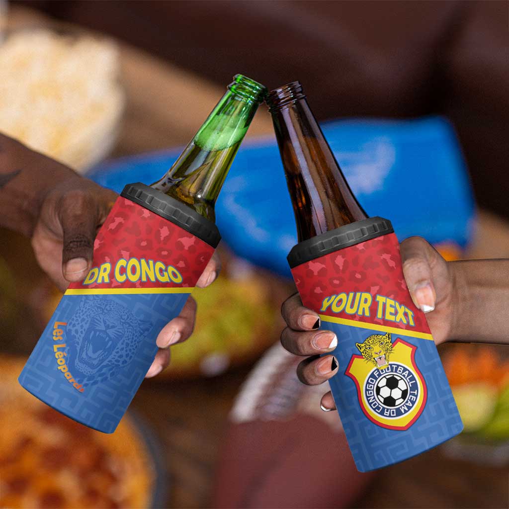 Custom DR Congo Football 4 in 1 Can Cooler Tumbler Go Champions - African Pride