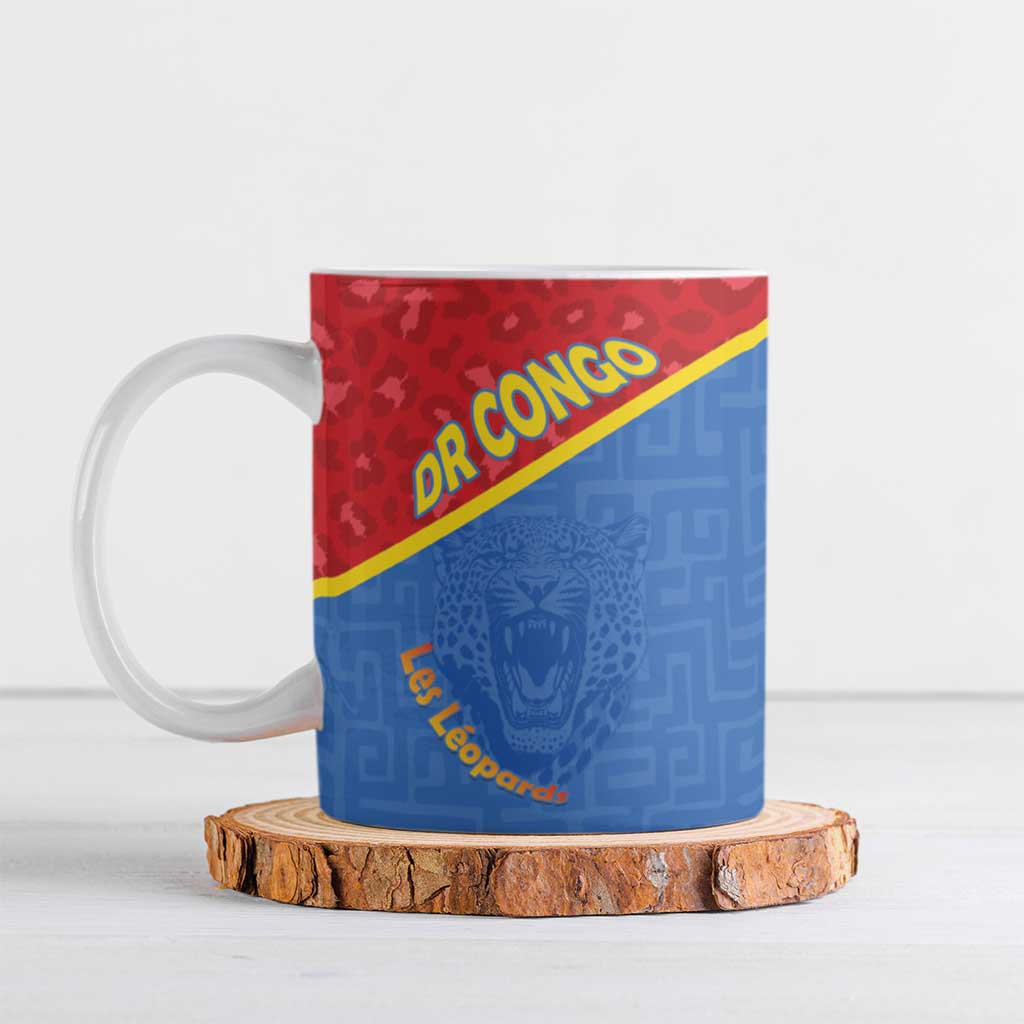 Custom DR Congo Football Ceramic Mug Allez Les Léopards