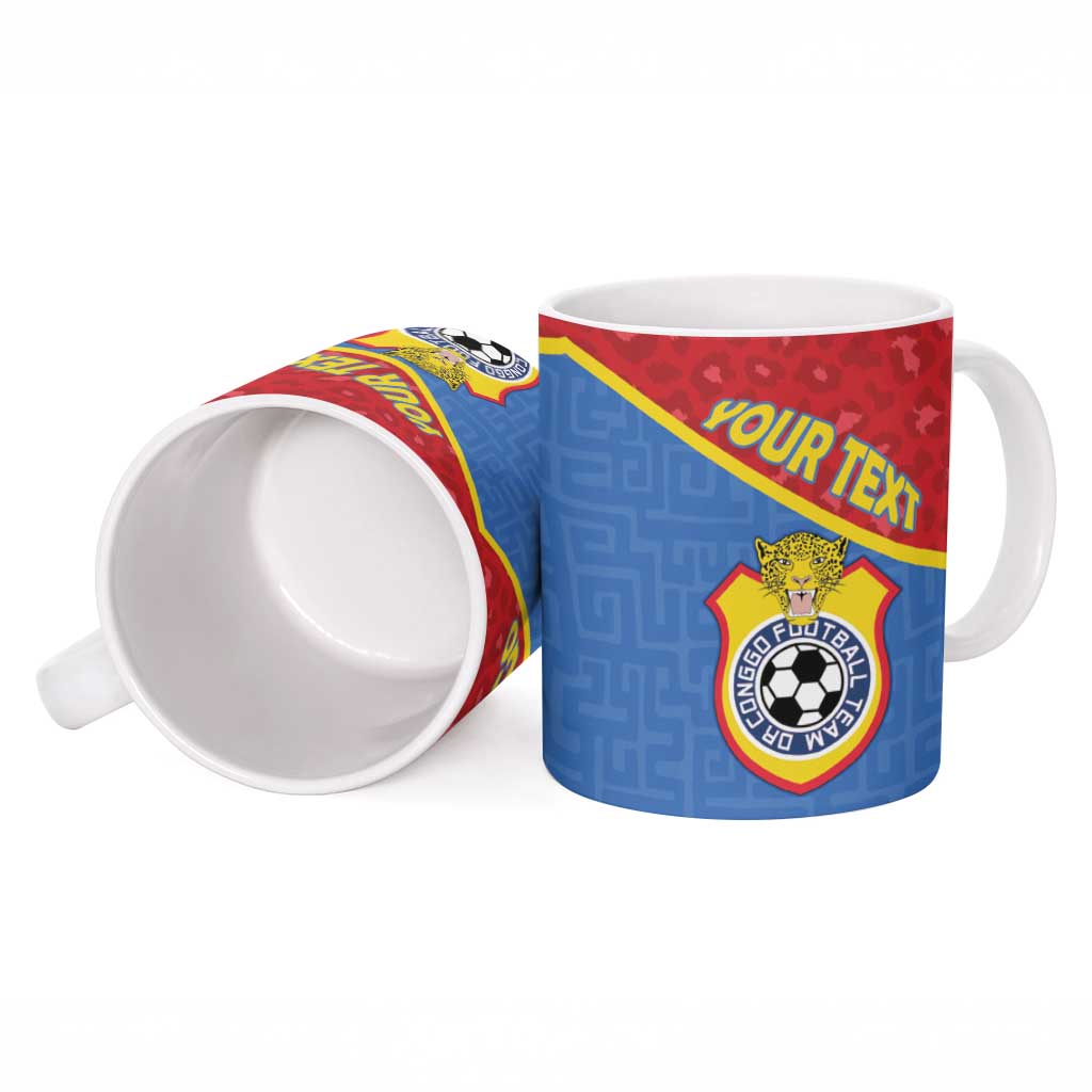 Custom DR Congo Football Ceramic Mug Allez Les Léopards