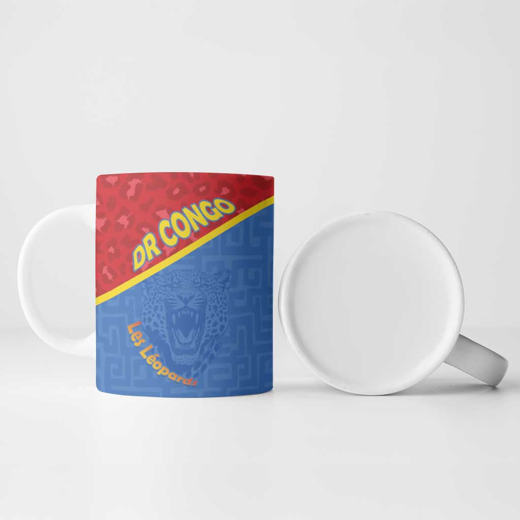 Custom DR Congo Football Ceramic Mug Allez Les Léopards