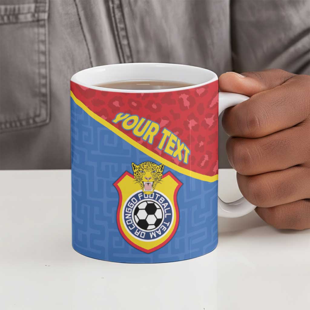 Custom DR Congo Football Ceramic Mug Allez Les Léopards