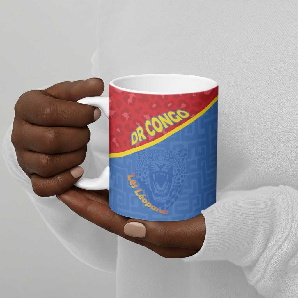 Custom DR Congo Football Ceramic Mug Allez Les Léopards
