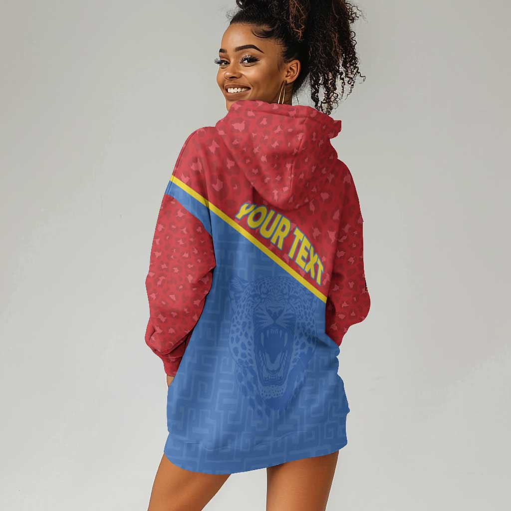 Custom DR Congo Football Hoodie Dress Go Champions - African Pride