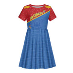 Custom DR Congo Football Kid Short Sleeve Dress Go Champions - African Pride