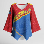 Custom DR Congo Football Kimono Sleeve Blouse Allez Les Léopards