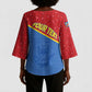 Custom DR Congo Football Kimono Sleeve Blouse Allez Les Léopards