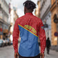 Custom DR Congo Football Long Sleeve Button Shirt Go Champions - African Pride
