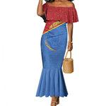 Custom DR Congo Football Mermaid Dress Go Champions - African Pride