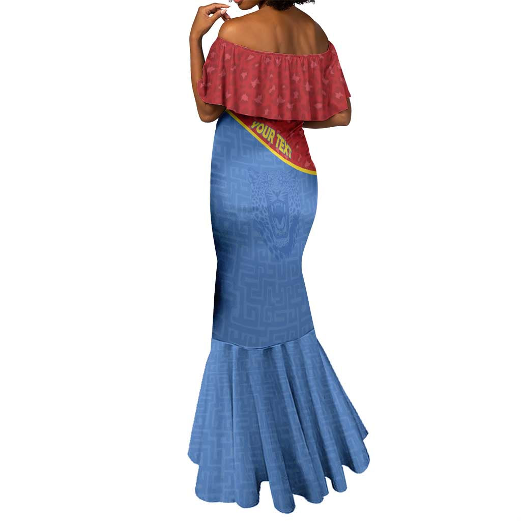 Custom DR Congo Football Mermaid Dress Go Champions - African Pride
