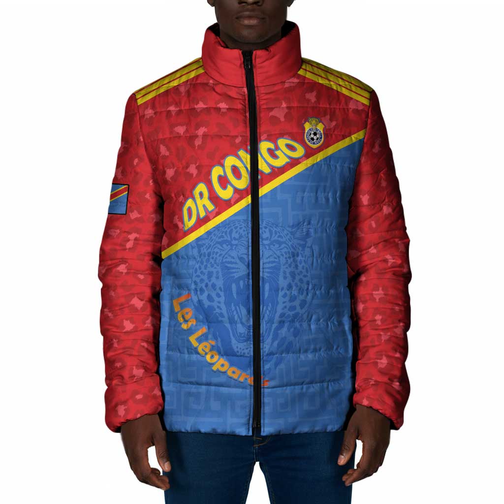 Custom DR Congo Football Padded Jacket Allez Les Léopards