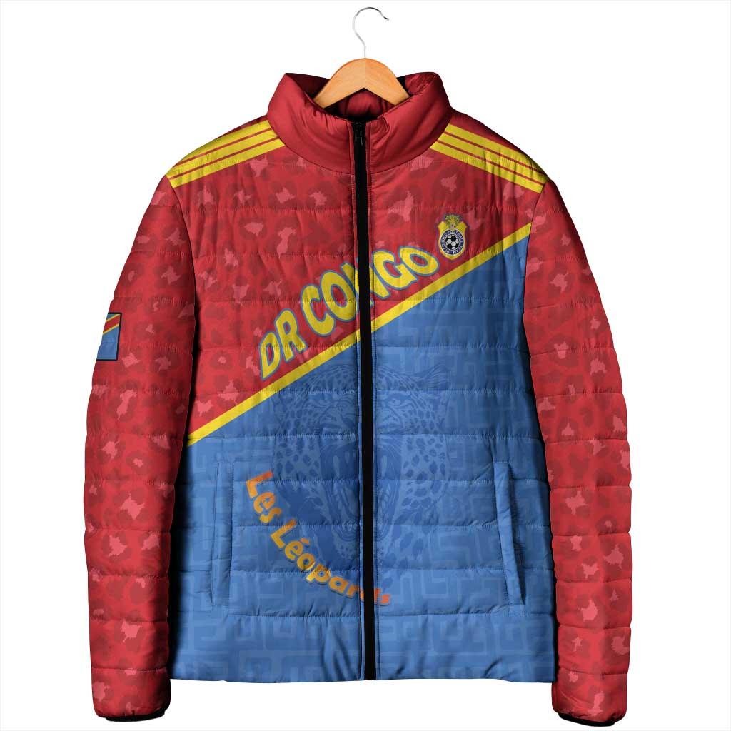 Custom DR Congo Football Padded Jacket Allez Les Léopards
