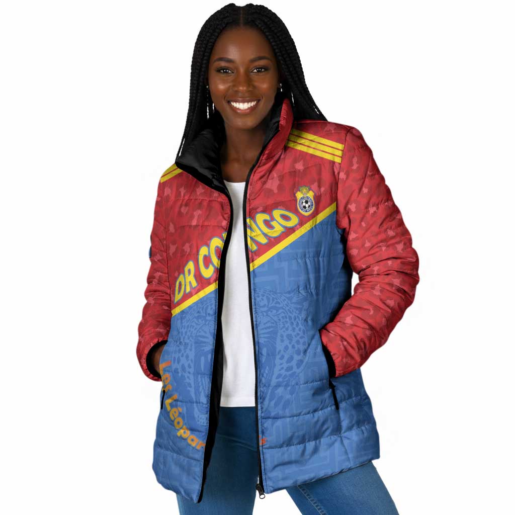 Custom DR Congo Football Padded Jacket Allez Les Léopards