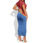 Custom DR Congo Football Short Sleeve Bodycon Dress Go Champions - African Pride