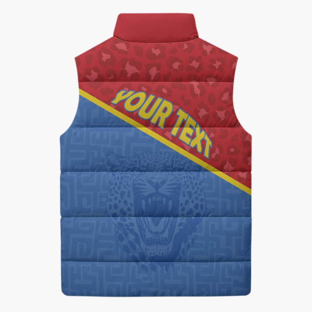 Custom DR Congo Football Sleeveless Puffer Jacket Allez Les Léopards