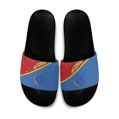 DR Congo Football Slide Sandals Allez Les Léopards