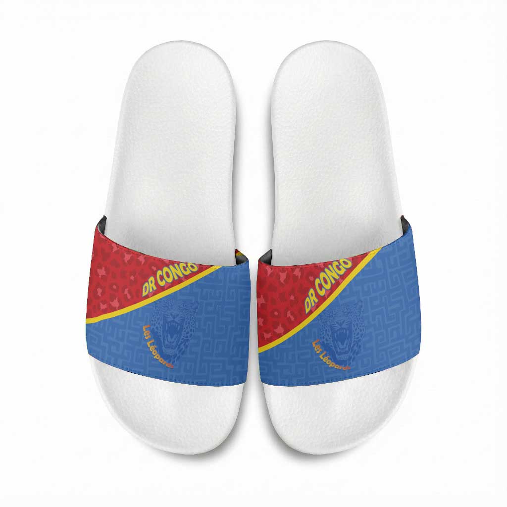 DR Congo Football Slide Sandals Allez Les Léopards