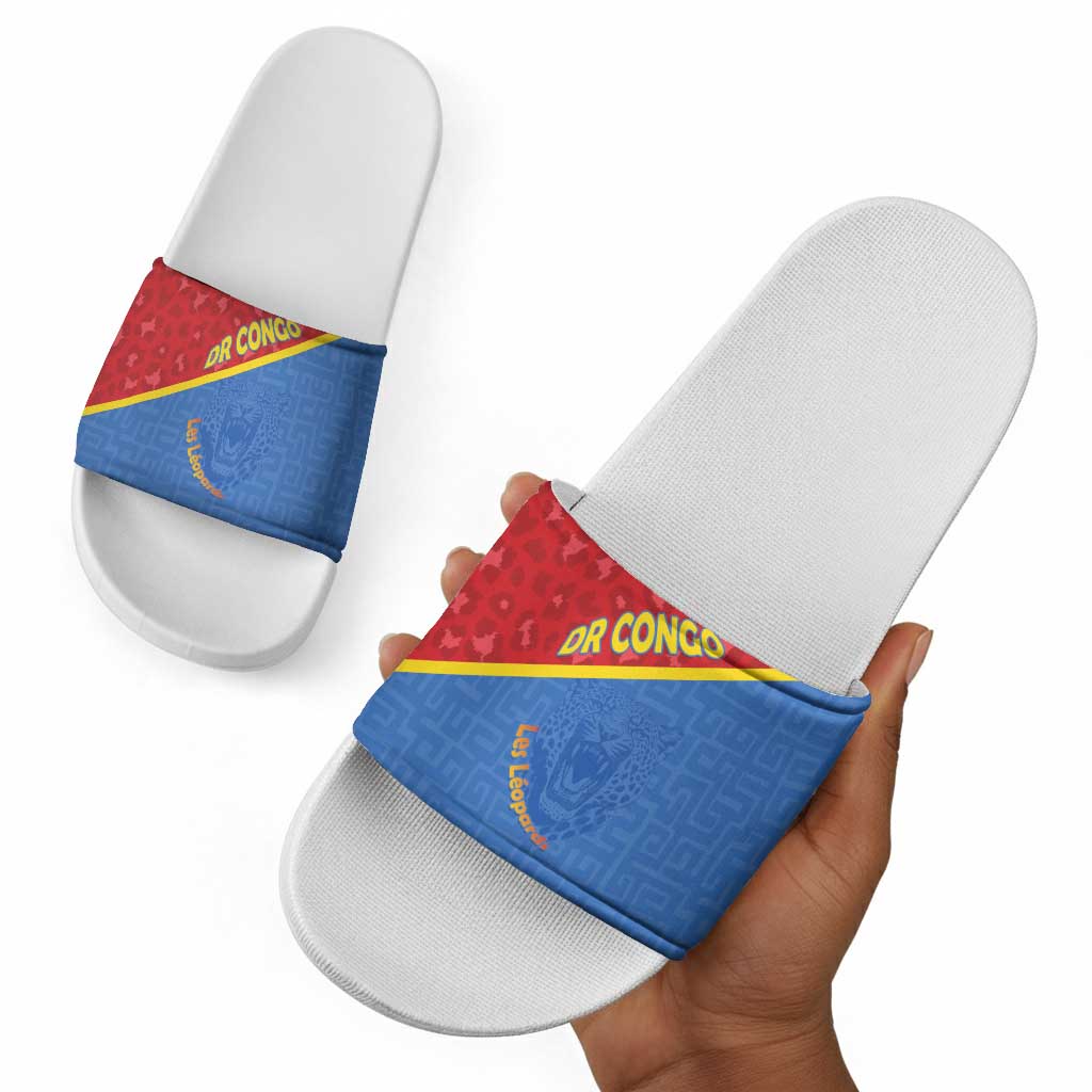 DR Congo Football Slide Sandals Allez Les Léopards