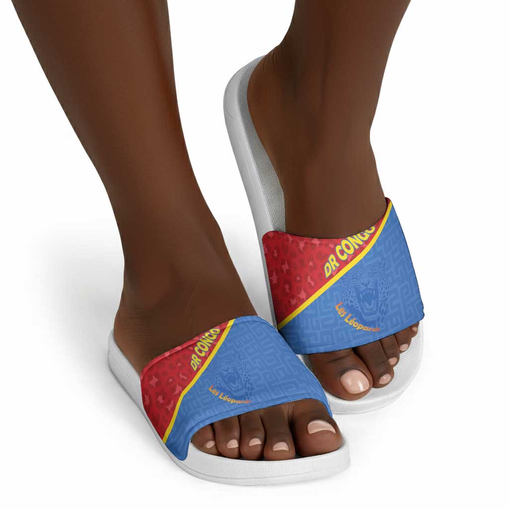 DR Congo Football Slide Sandals Allez Les Léopards